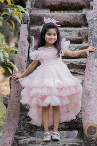 Peek A Boo Cold Shouldered Ruffled Dress