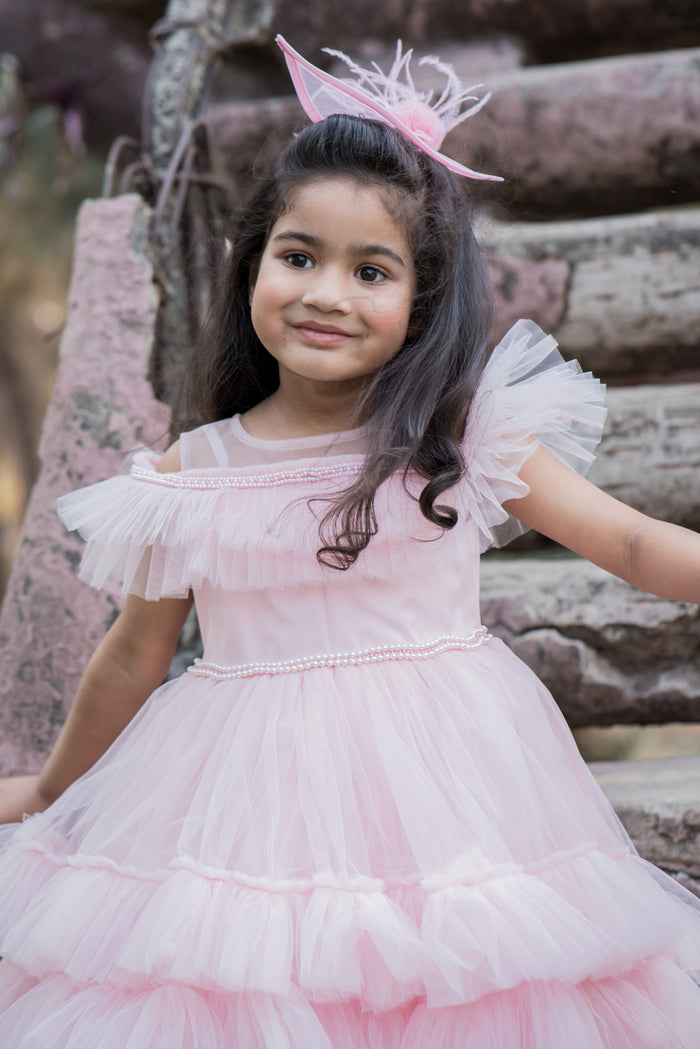 Peek A Boo Cold Shouldered Ruffled Dress