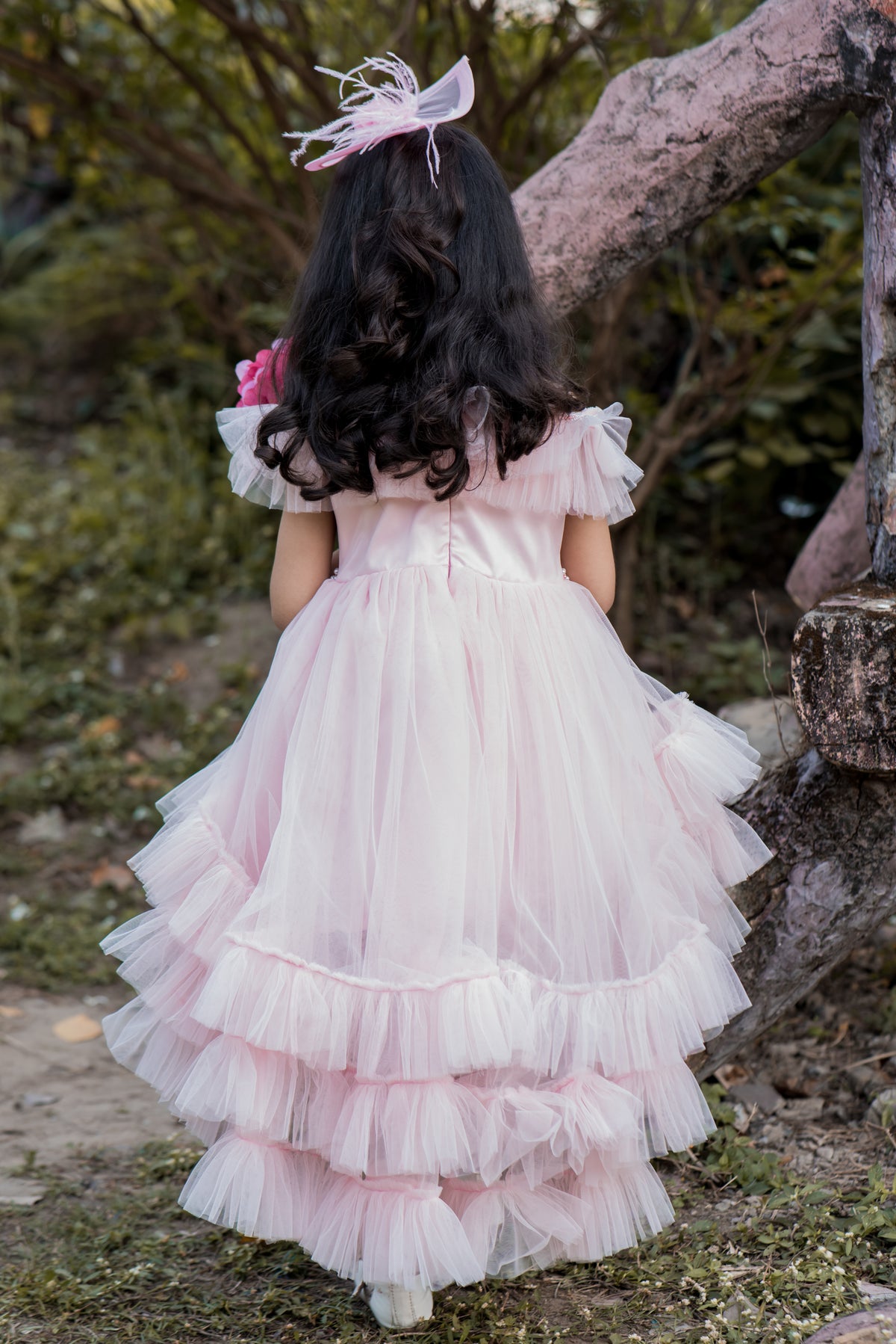 Peek A Boo Cold Shouldered Ruffled Dress