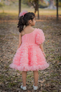 Crazy Ruffles One Shoulder Dress