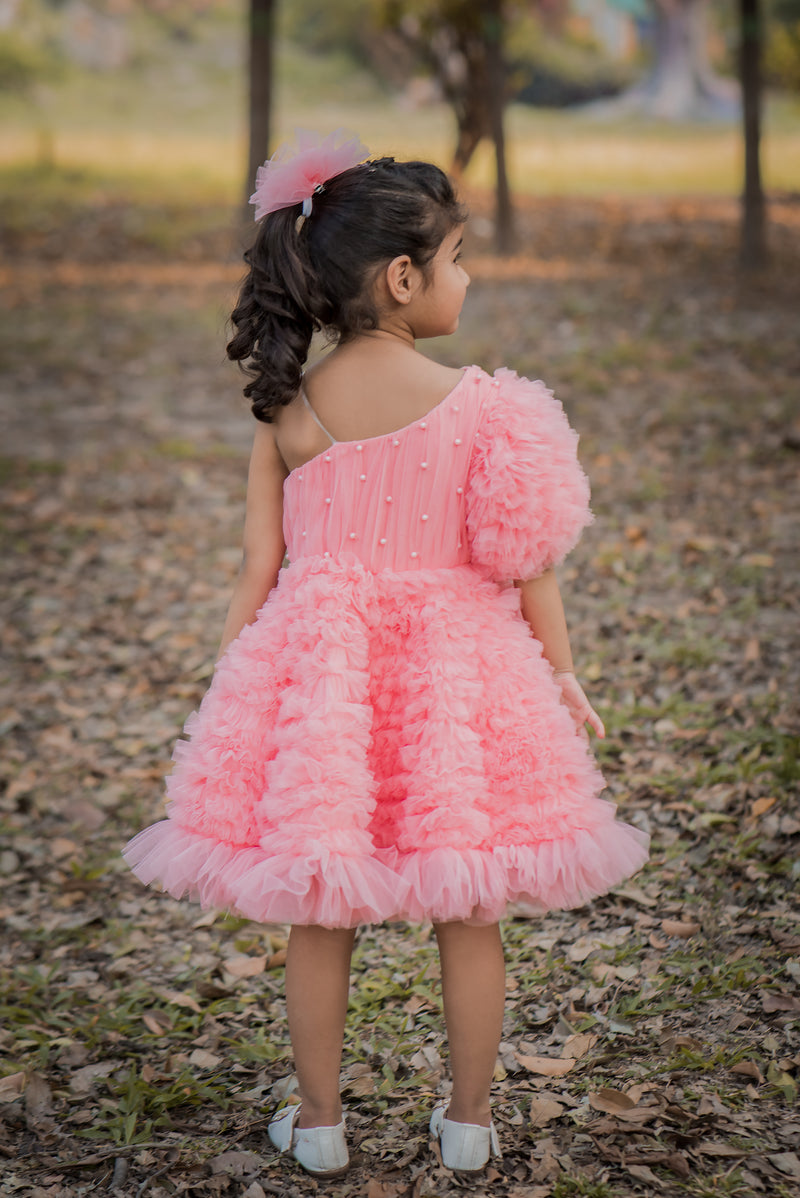 Crazy Ruffles One Shoulder Dress