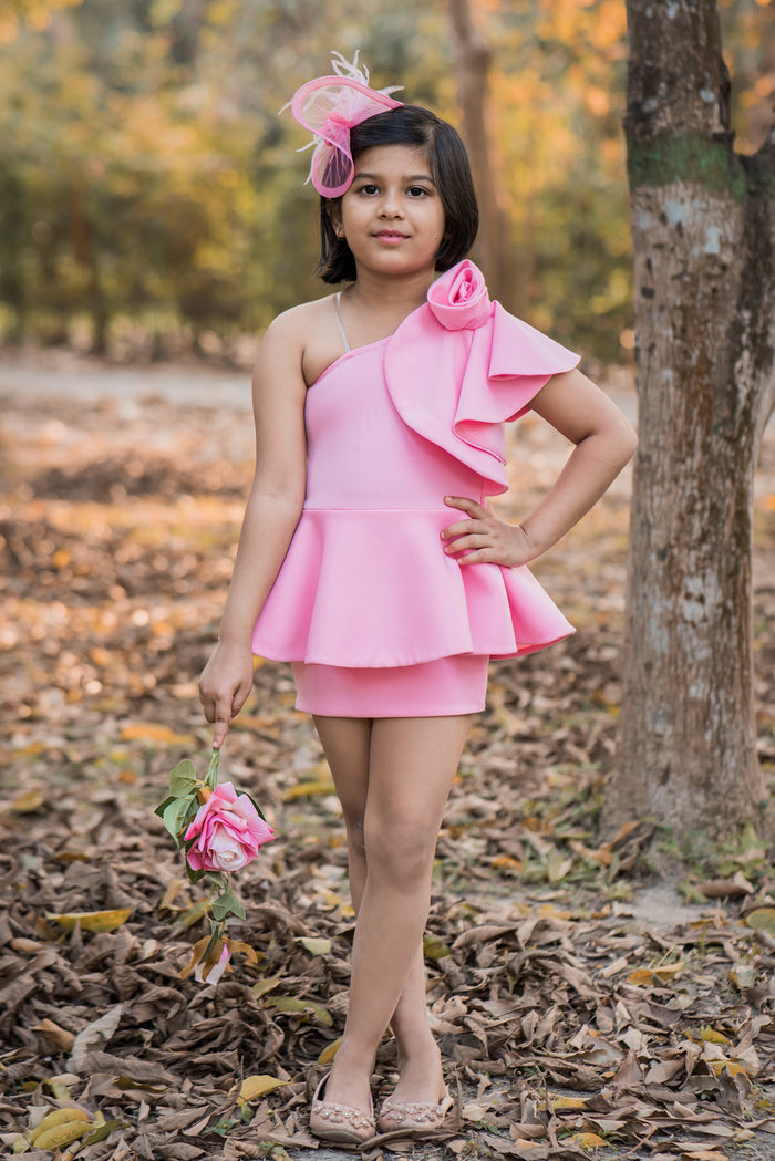 Party Ready Pink One Shoulder Bodycon Dress