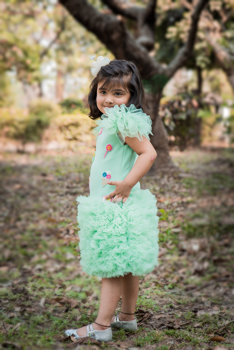 Candy Floss Mint Frilly Dress