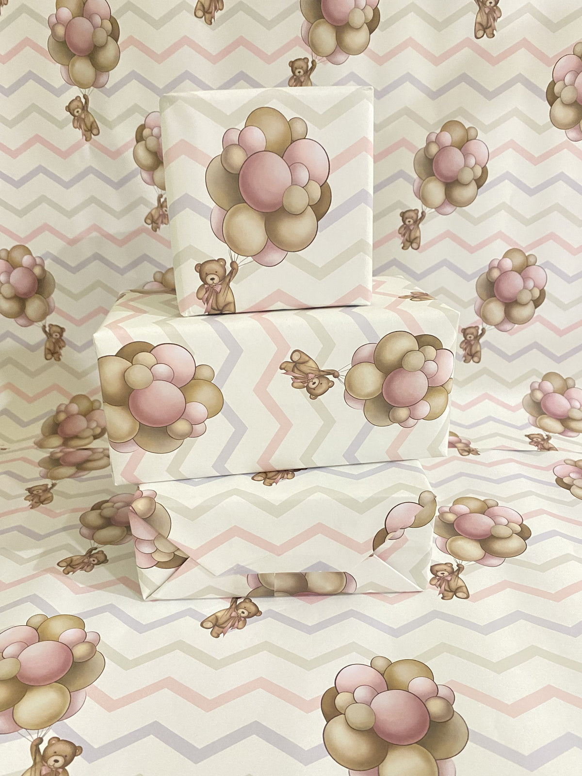 Teddy Balloon Wrapping Papers