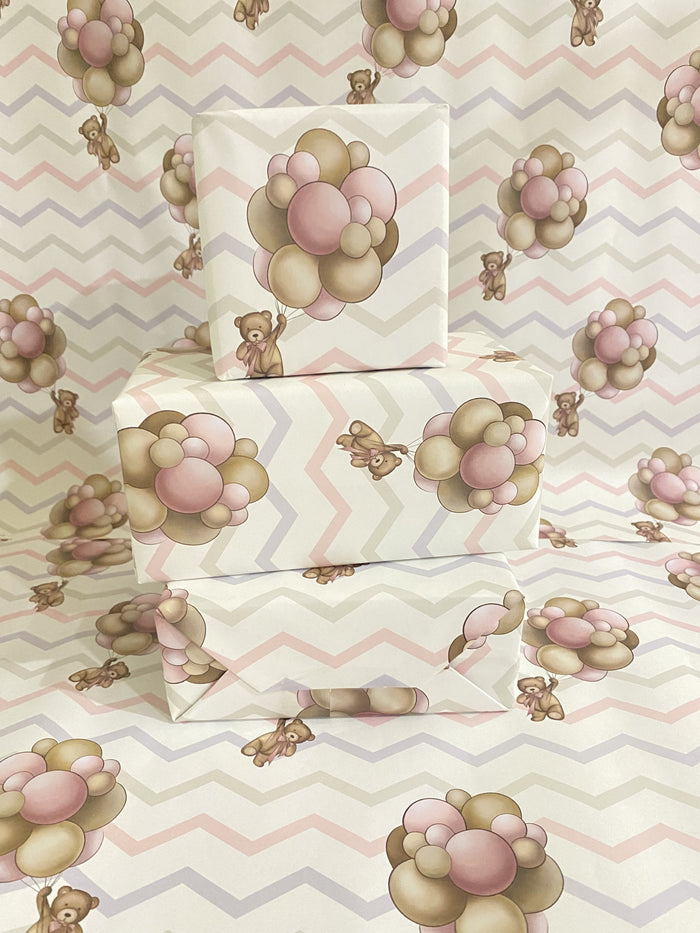 Teddy Balloon Wrapping Papers