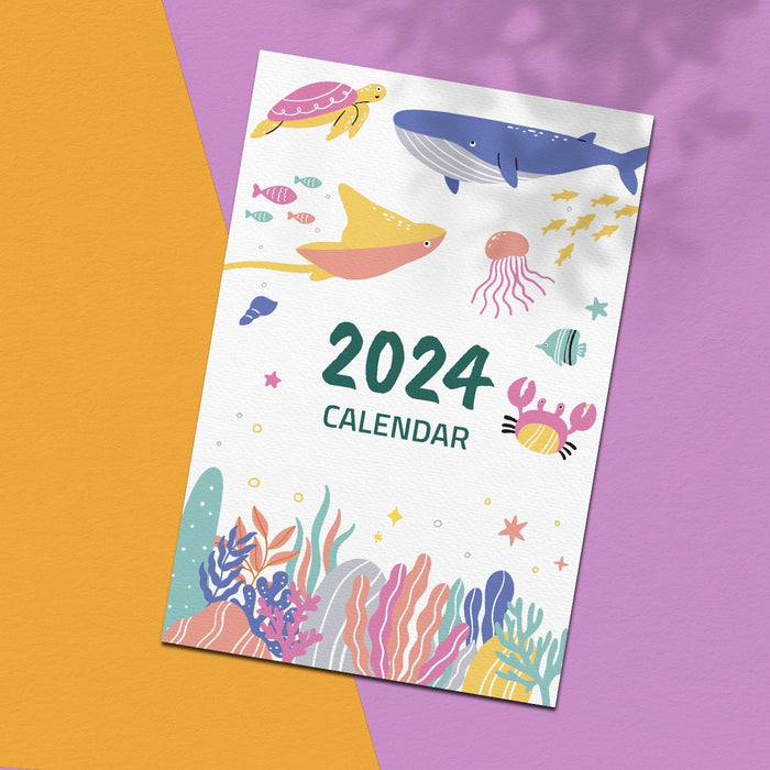 Underwater Fantasy Desk Calendar 2024