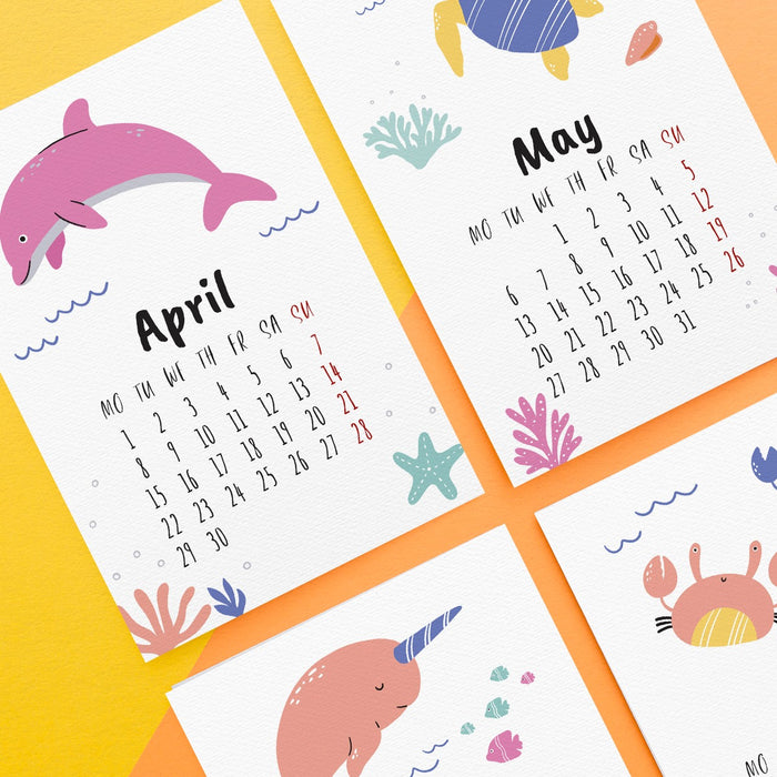 Underwater Fantasy Desk Calendar 2024