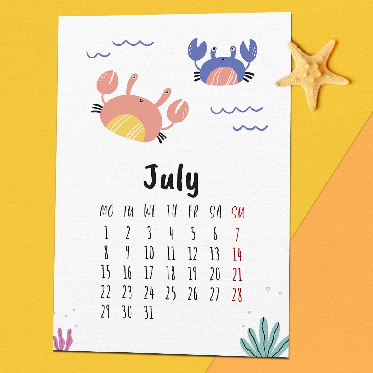 Underwater Fantasy Desk Calendar 2024