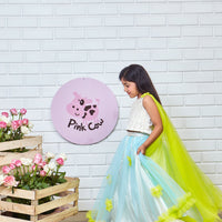 Dreamy Cinderella Ghaghra Choli With Gota Patti Embellishments And Poppat Green Flowers And Frills