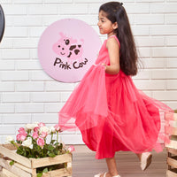 Gold And Pink Feathered Short Long Ball Gown