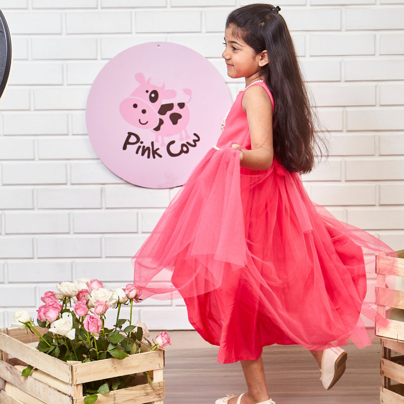 Gold And Pink Feathered Short Long Ball Gown