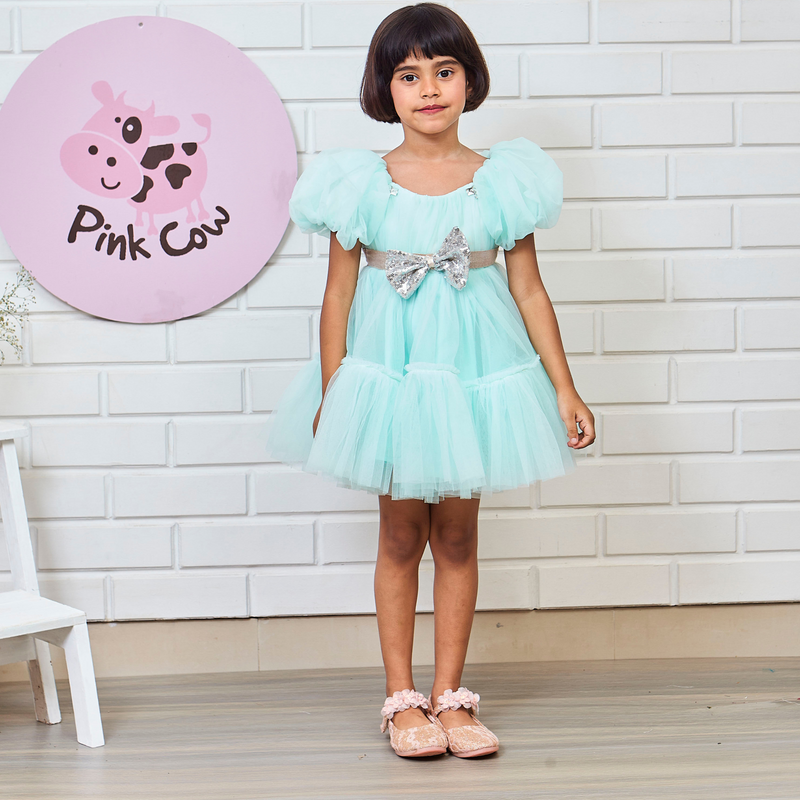 Pretty Aqua Blue Party Wear Dress