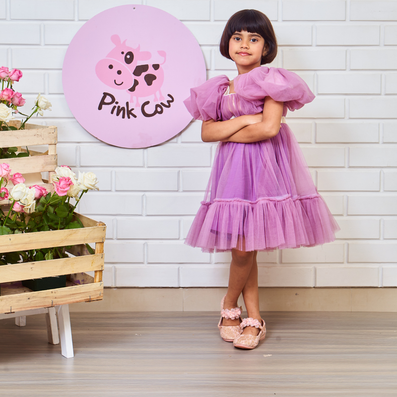 Pretty  Lavender Party Wear Dress