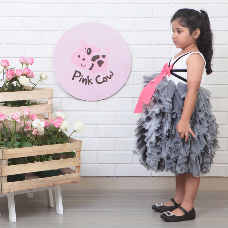 Black And White Ruffled Dress