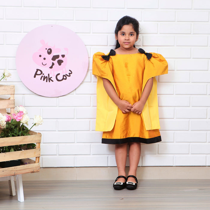Mustard Yellow Bowie Dress With Stylish Sleeves