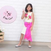 Mini Me Top Skirt In Quilted Cream Taffeta
