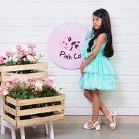Organza Flower Embellished Green Dress