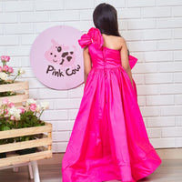 Pink Silk Ruffled Gown