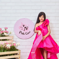 Pink Silk Ruffled Gown