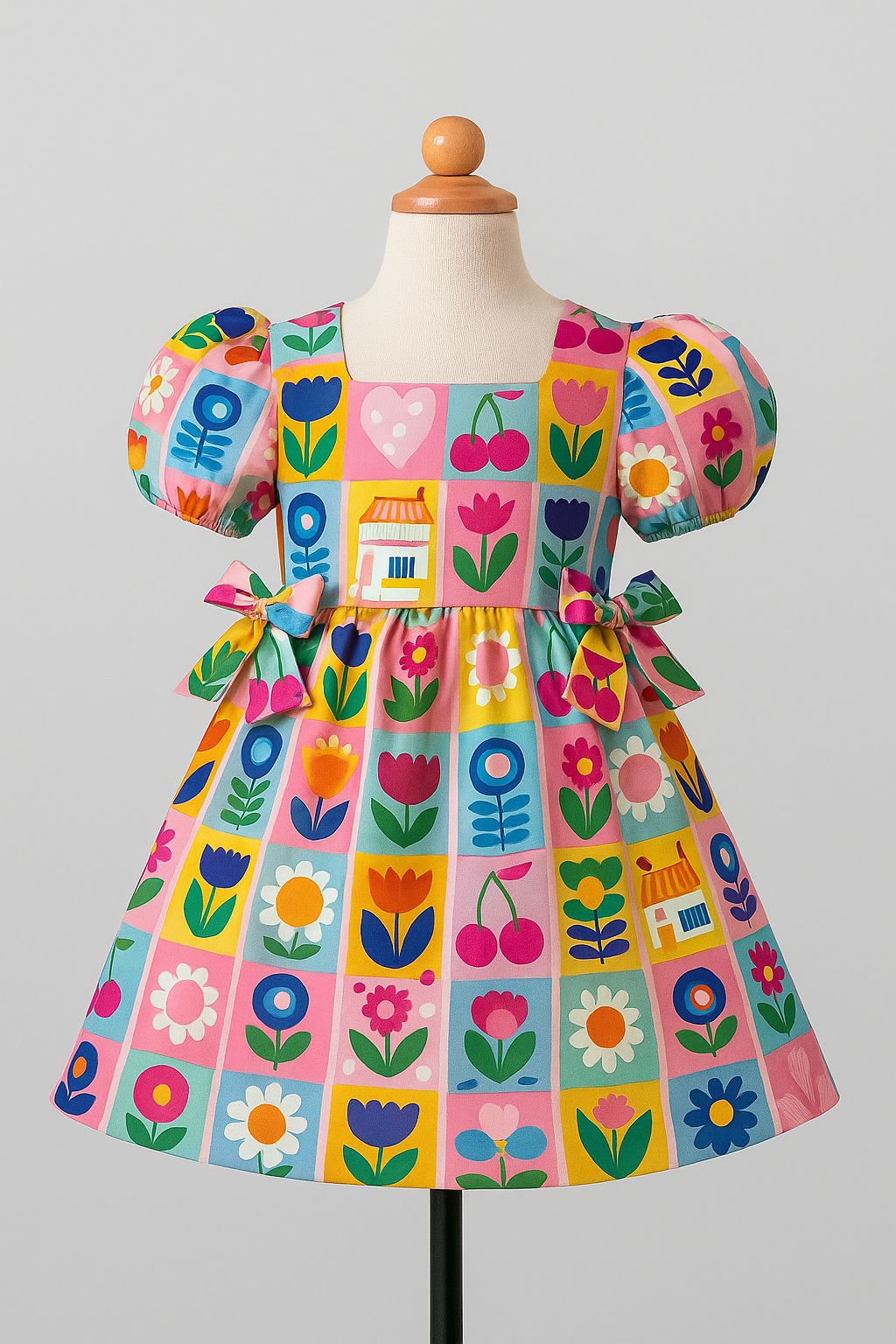 Floral Printed Bow Dress