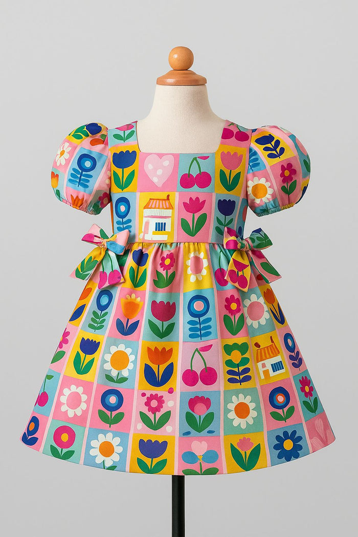 Floral Printed Bow Dress