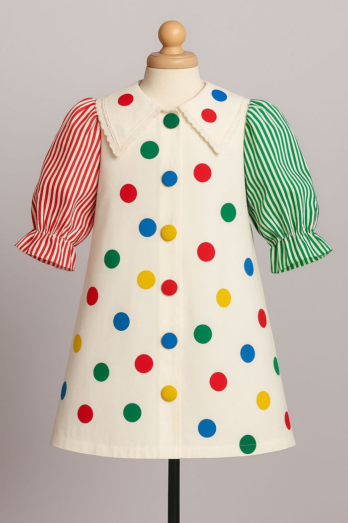 Multicolor Polka Dot Aline Dress
