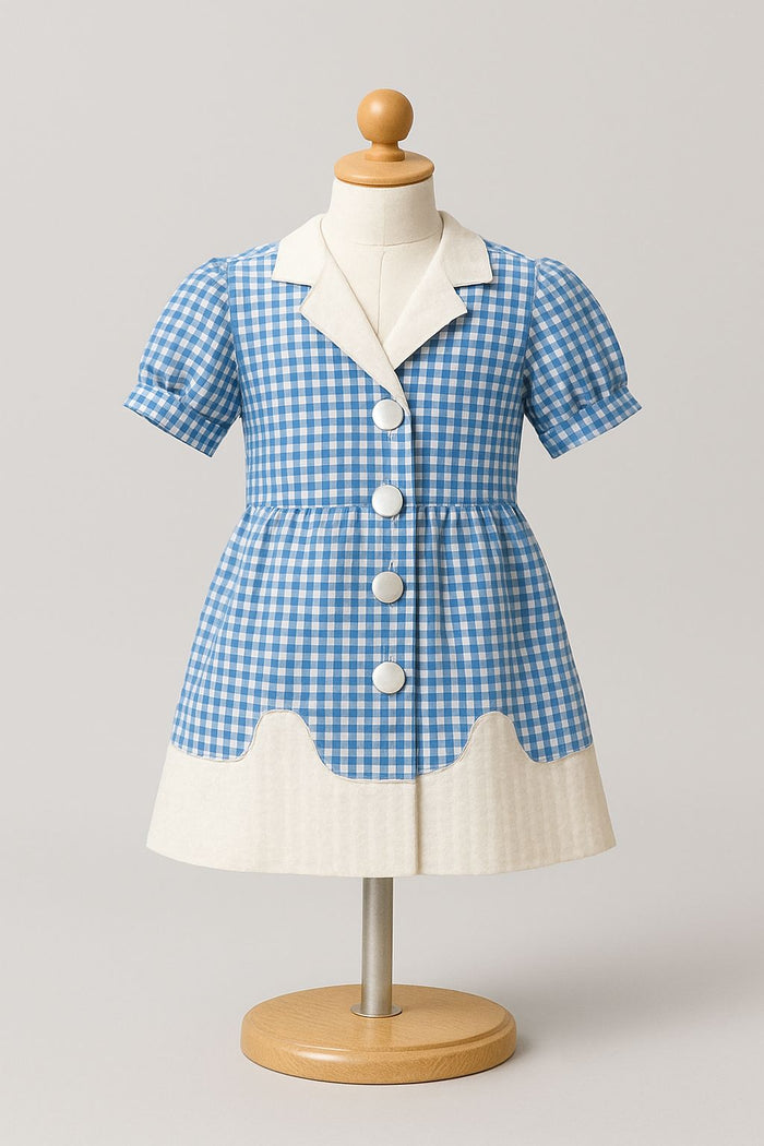 White And blue Check Frock