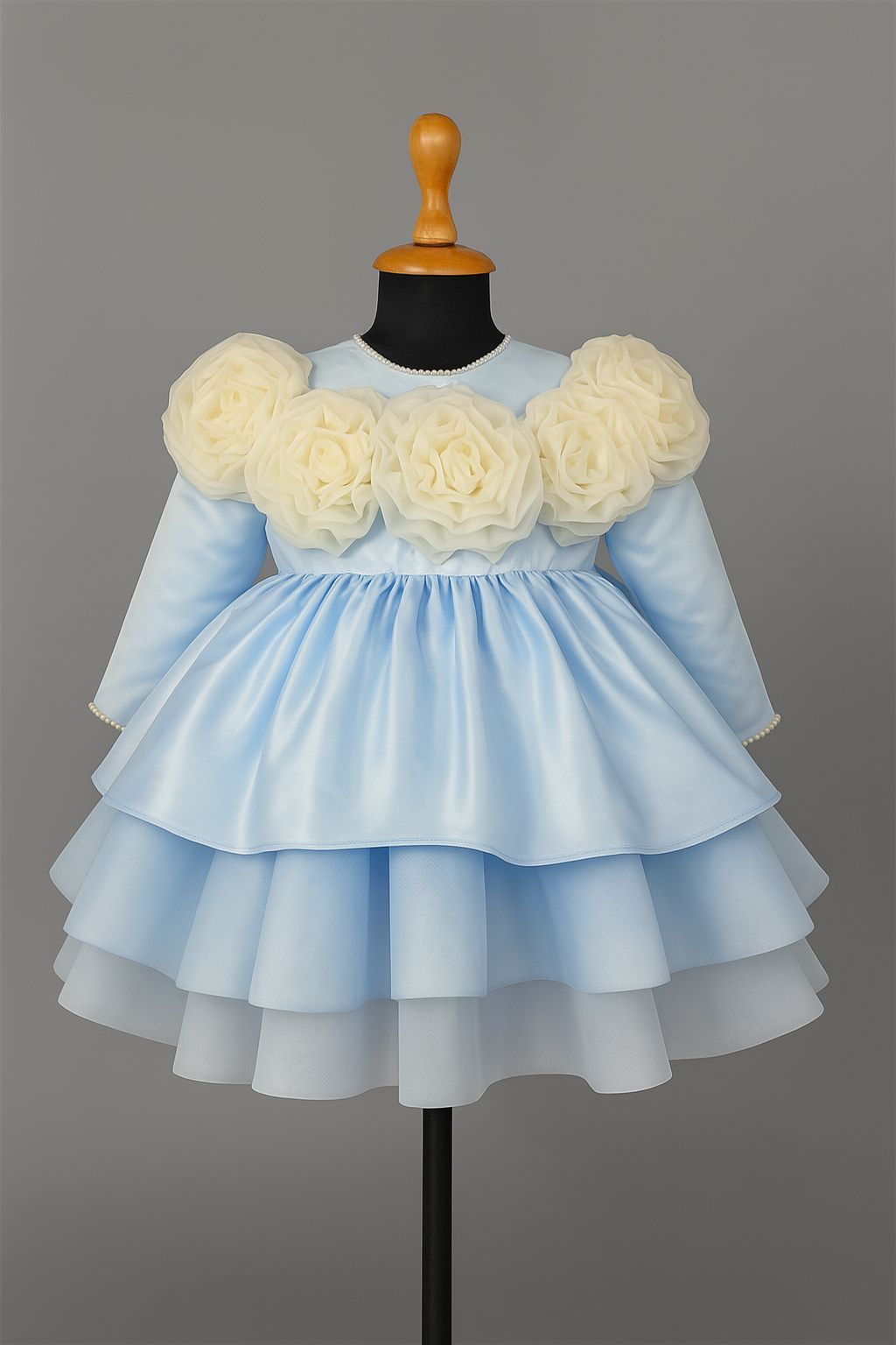 Premium layers Frock With Flower Detailing Body