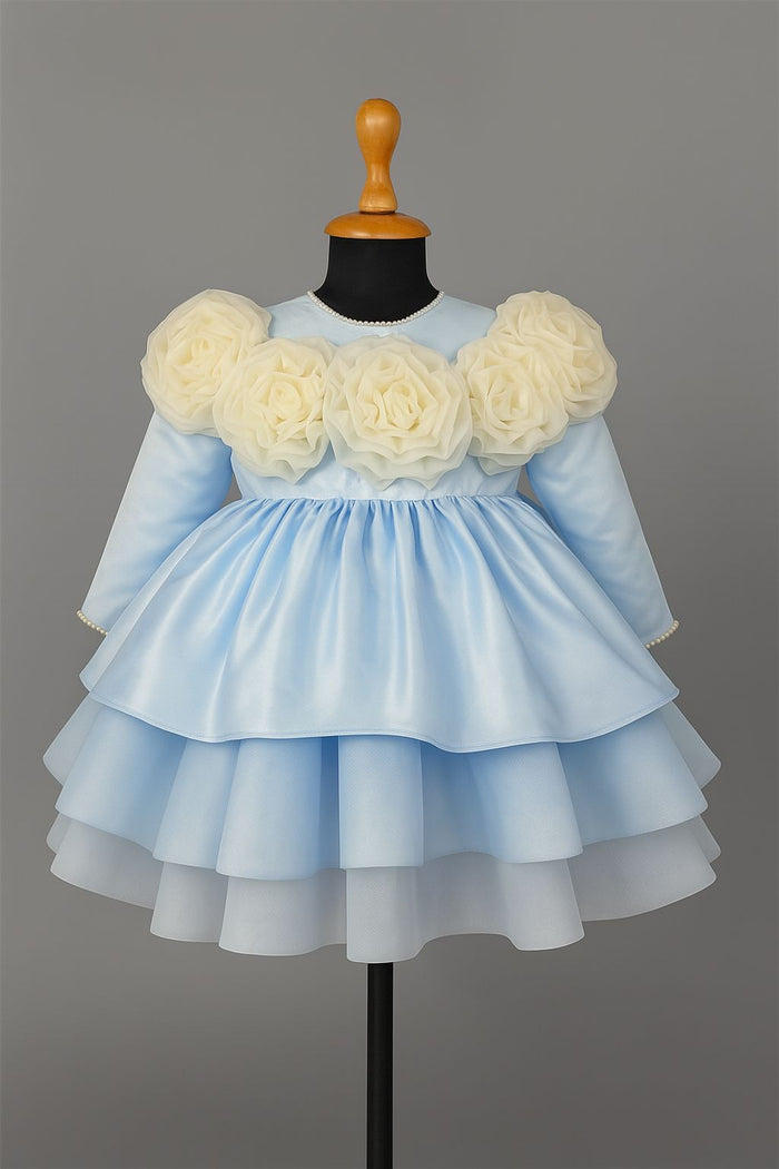 Premium layers Frock With Flower Detailing Body