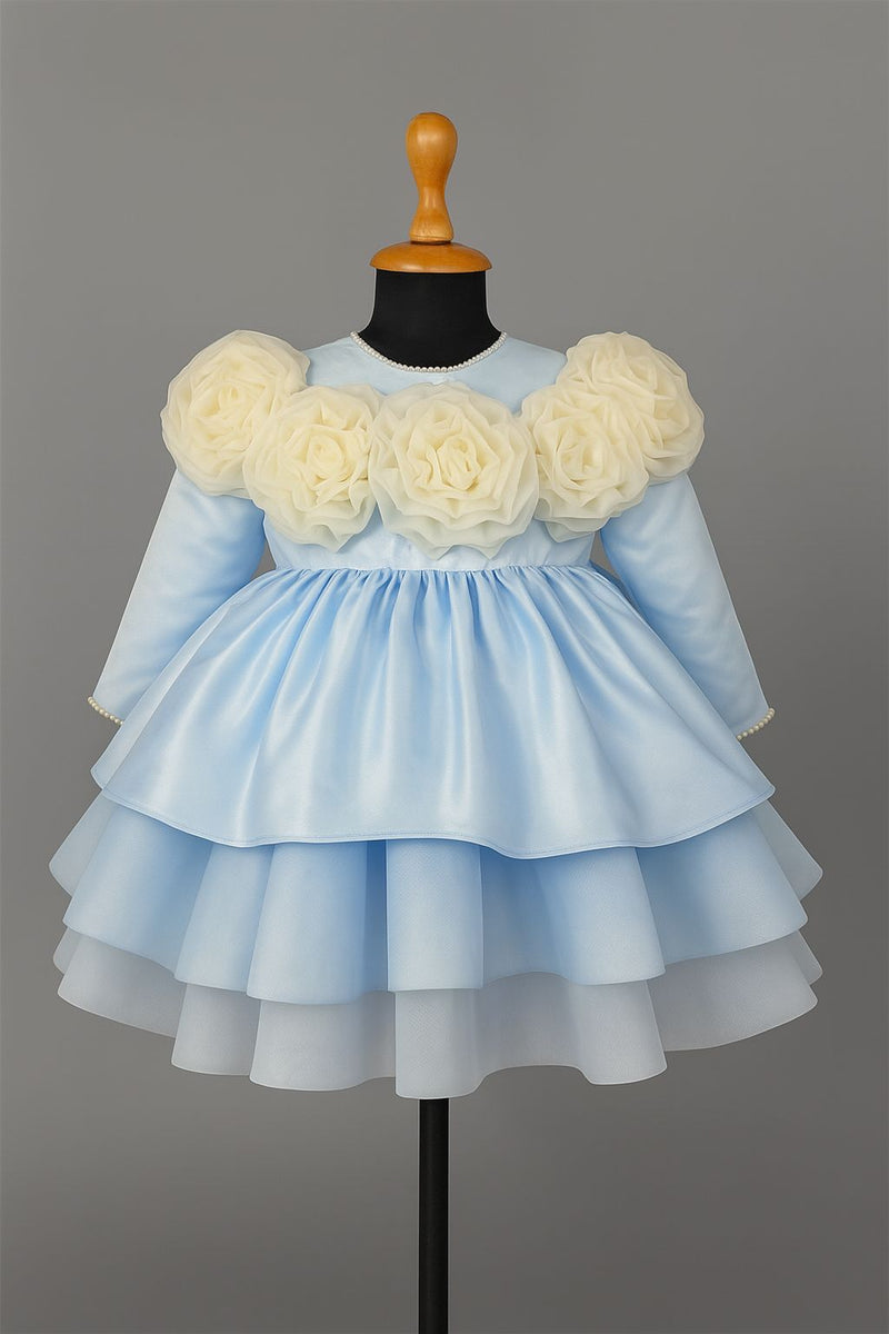Premium layers Frock With Flower Detailing Body