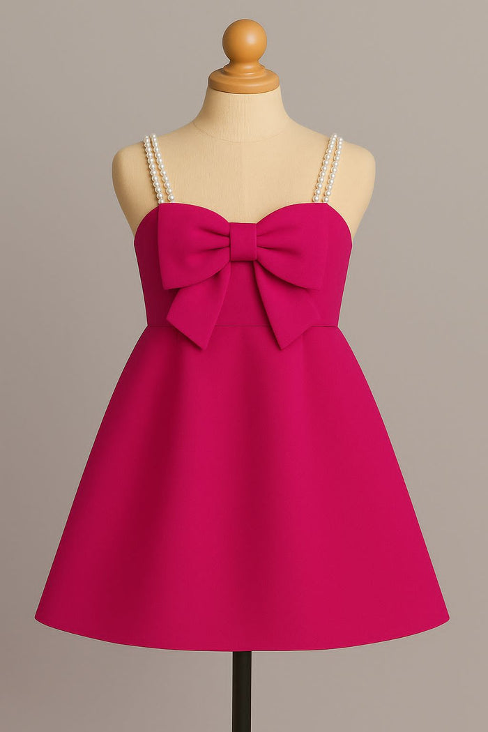 Hot Pink Pearl Strap Dress