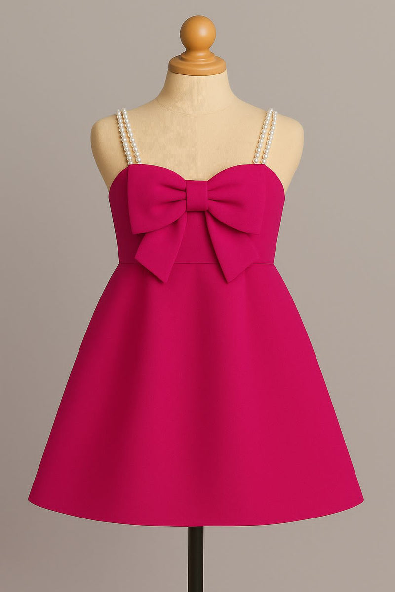 Hot Pink Pearl Strap Dress