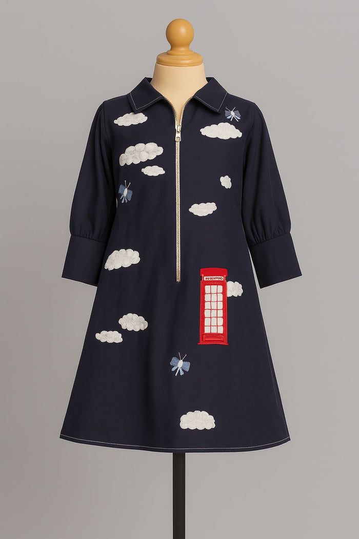 Navy London Cloud Dress