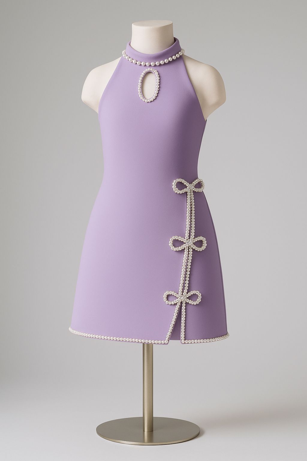 Lavender Pearl Bow Dress