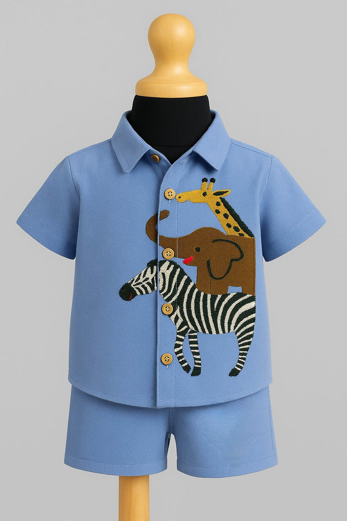 Blue Safari Animal Co-Ord Set