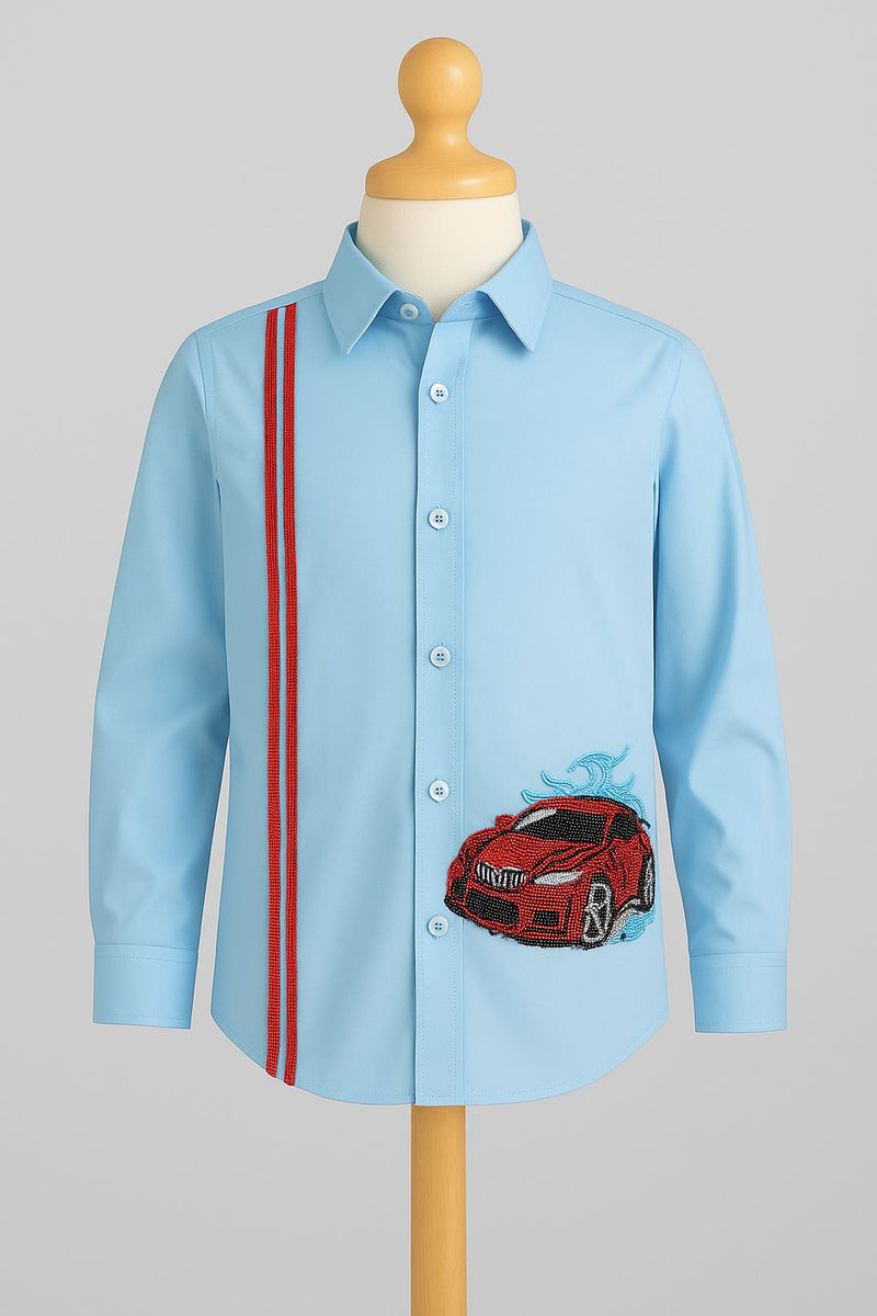Red Car Shirt (Sky Blue)
