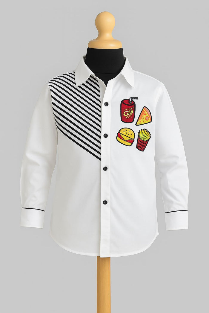 Stripe Detail Shirt (White)