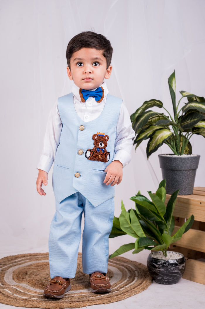 Cute Teddy Waistcoat Set