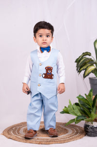 Cute Teddy Waistcoat Set