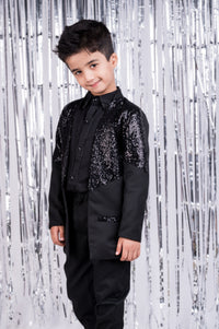 Spakle Forever Black Sequin Suit Set