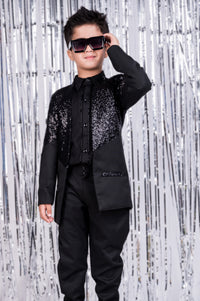 Spakle Forever Black Sequin Suit Set