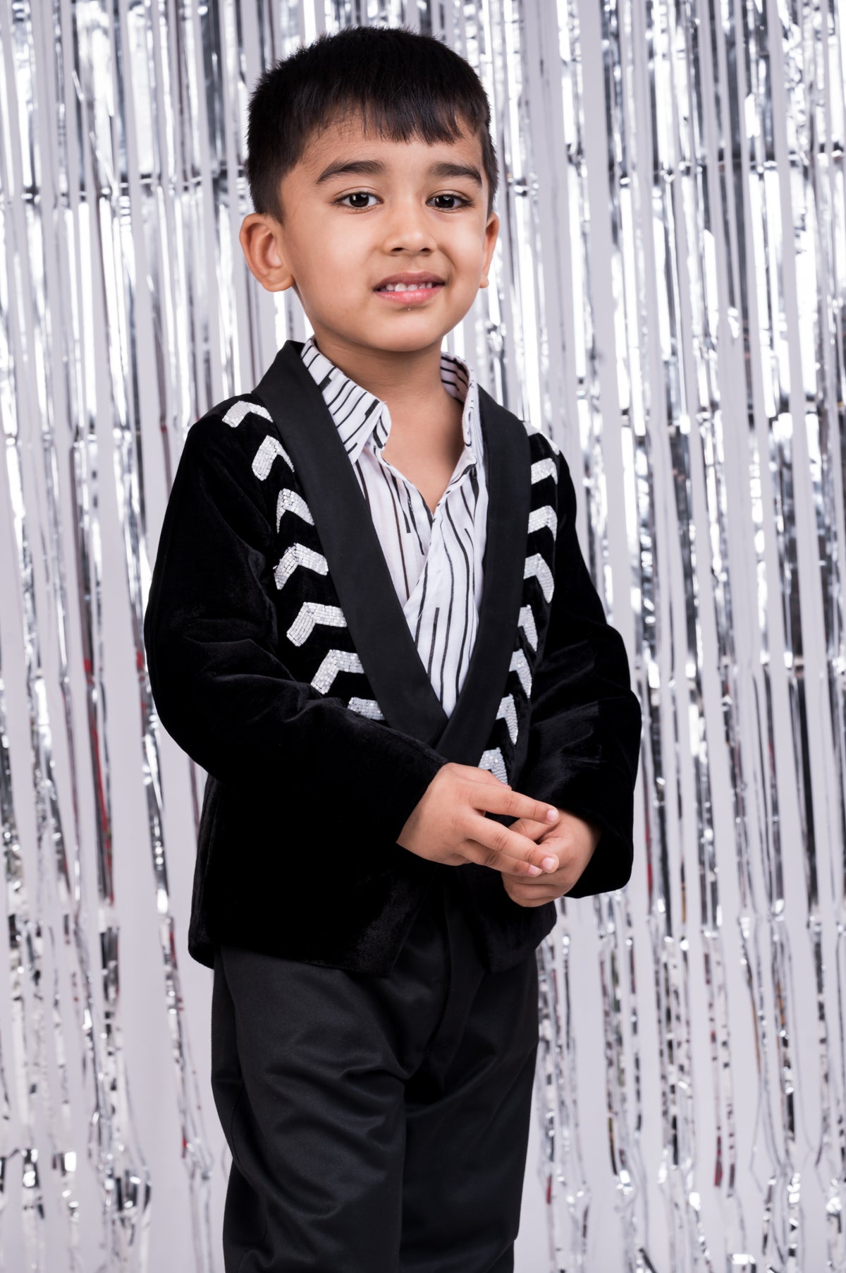 Elegant Noir Beaded  Suit Set