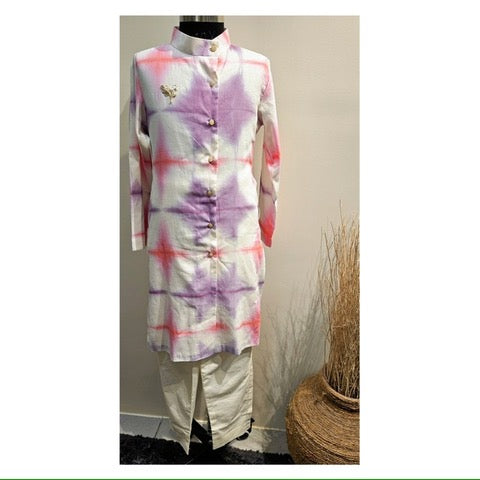 Pink And Purple Tie Dye Kurta