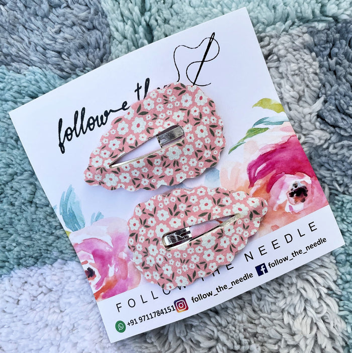 Faux Leather Floral Snap Pins