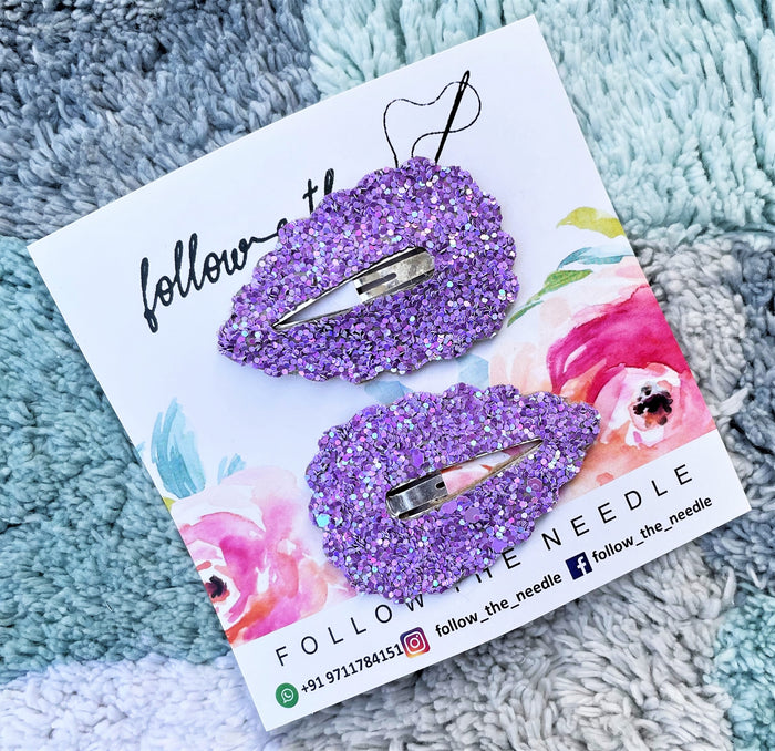 Faux Leather Glitter Snap Pins