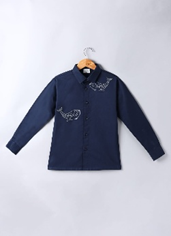 WHALES EMBRODERED ON TWO SIDES FULL SHIRT
