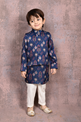 Mughal Print Nehru Jacket with matching Kurta & Pant Set