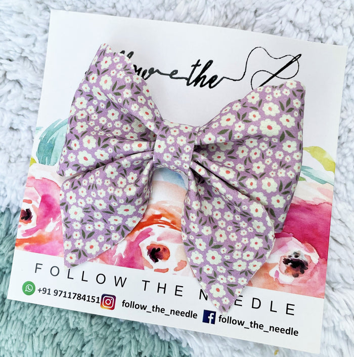Faux Leather Floral Hairbow