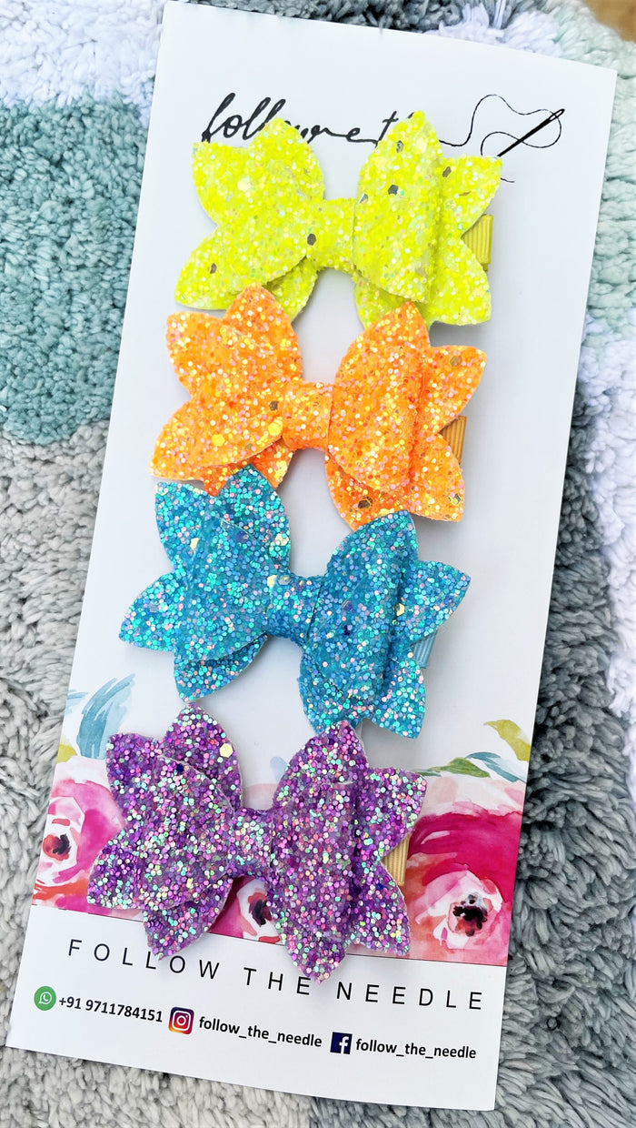 Faux Leather Glitter Small Pins