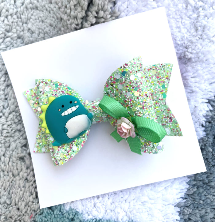 Faux Leather Dino Hairbow